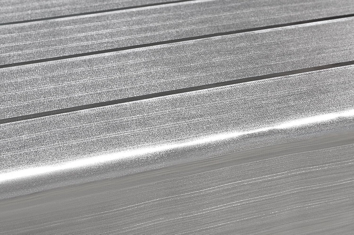 Tovaglia Cucina Antimacchia 140x500 Cm Metallizzata Lucida Grigia Copritavolo Pvc Decorato Dis_A