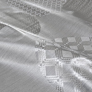 Tovaglia Cucina Antimacchia 140x180 Cm Metallizzata Lucida Grigia Copritavolo Pvc Decorato Dis_C