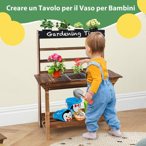 Cucina da Giardino, Cucina Giocattolo per Bambini con Struttura in Legno di Abete Massiccio, Lavandino Rimovibile, per Bambini 3-7 anni