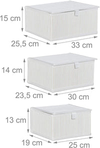 Set di 3 cestini portaoggetti decorativi in ​​bambù bianco 13_0002491