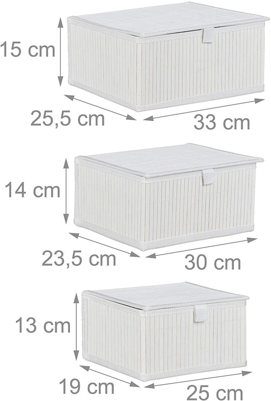 Set di 3 cestini portaoggetti decorativi in ​​bambù bianco 13_0002491