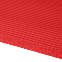 Tappetino yoga spessore 1 cm cinturino in gomma trasporto ginnastica pilates aerobica rosso 13_0002843