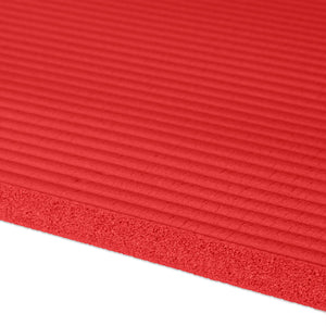 Tappetino yoga spessore 1 cm cinturino in gomma trasporto ginnastica pilates aerobica rosso 13_0002843