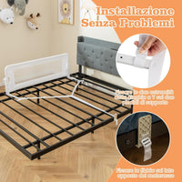 Sponda Letto per Bambini 105/120/150 cm, Barriera di Sicurezza per Neonati, Barriera Letto Pieghevole e Portatile, con Cinghia di Sicurezza (Bianco, 120 x 40 x 42 cm)