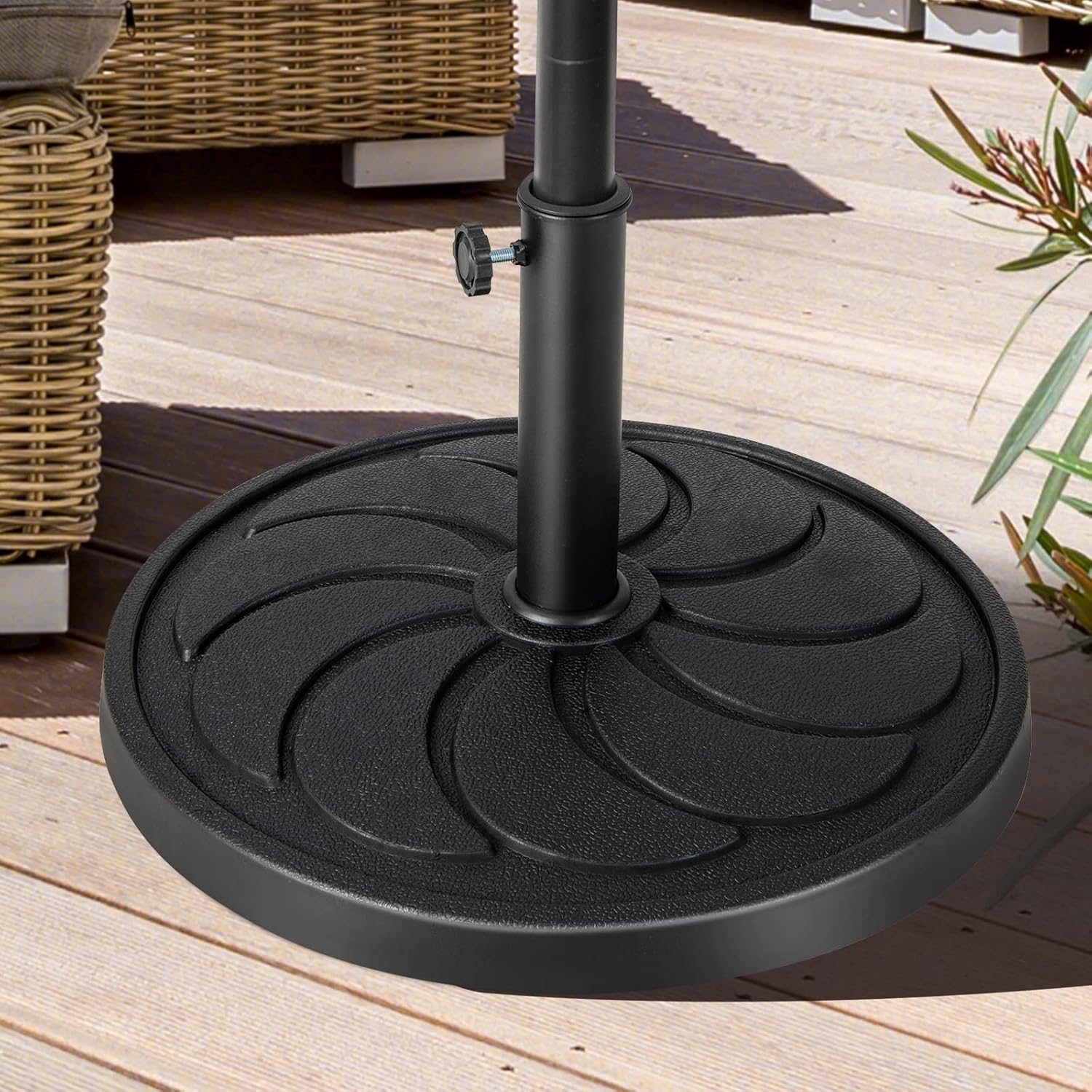 Base Ombrellone da Esterno 18 kg, Supporto Rotondo per Ombrellone 54 CM con Diametro Palo 38/48 MM, Base per Ombrellone Robusta da Giardino Terrazzo Esterno
