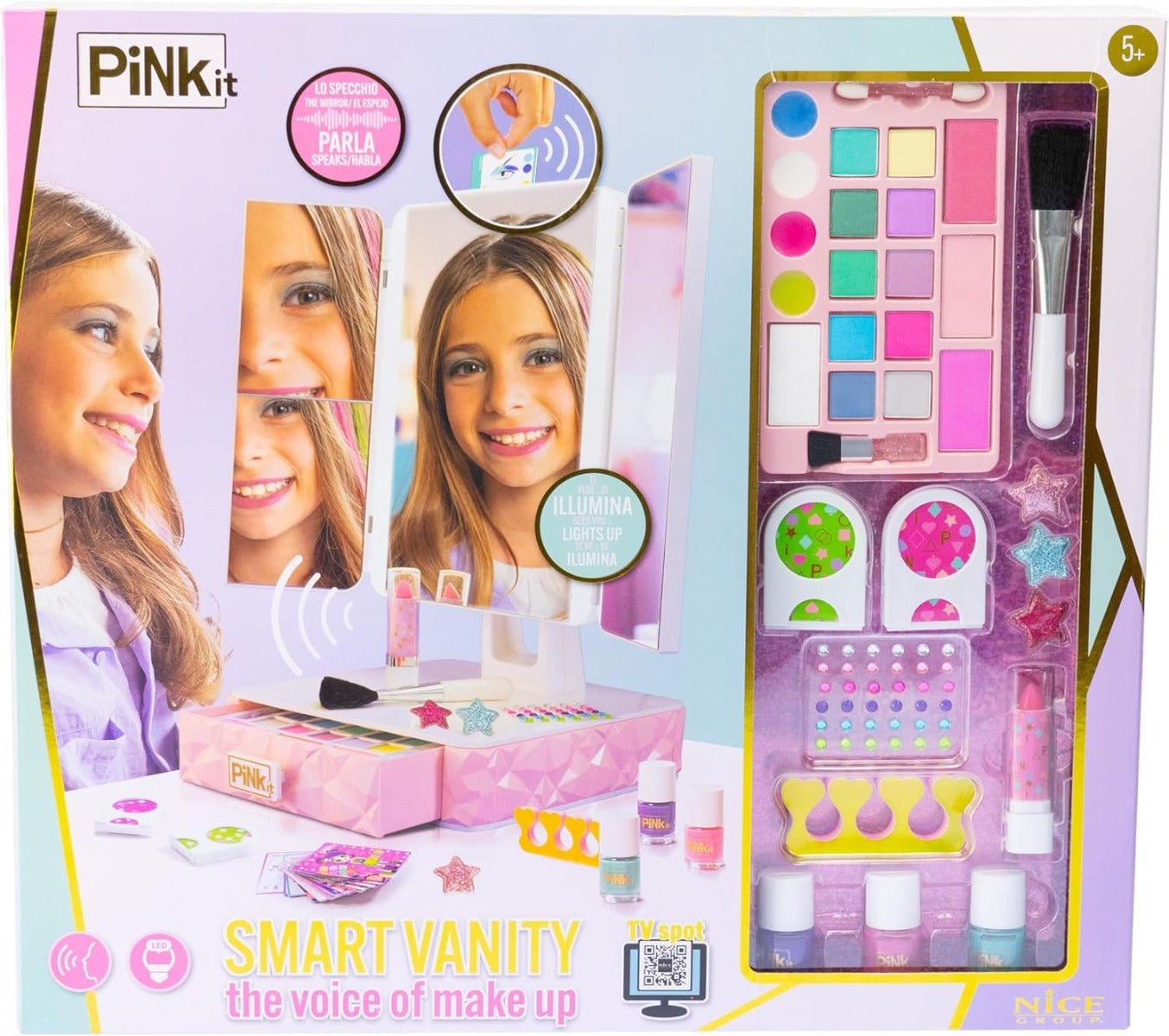 PINKIT Smart Vanity, 1 Specchiera Interattiva con Trucchi specchiera trucco bambini nice