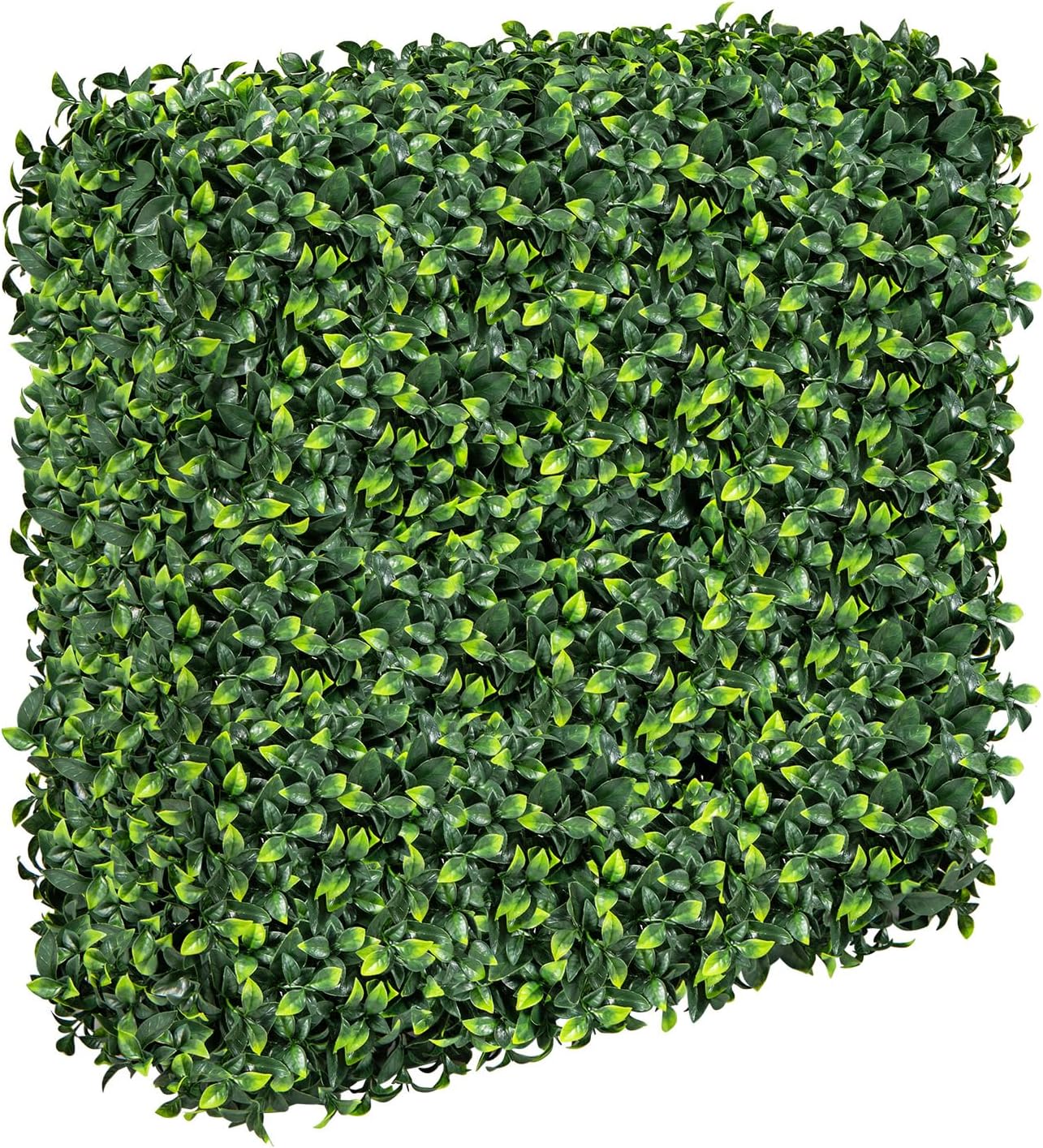 Muro di Piante Artificiale con Foglie Realisiche in PE, Pannello di Erba Finta con Tubo in Alluminio, Pannelli di Bosso Artificiale per Interni ed Esterni, 92 x 38 x 86 cm