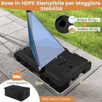 Canestro da Basket Regolabile 125-305 cm in Altezza per Bambini ed Adulti, Canestro con Piantana a Ruote, Canestro con Asta e Base Riempibile per Interno ed Esterno, Nero