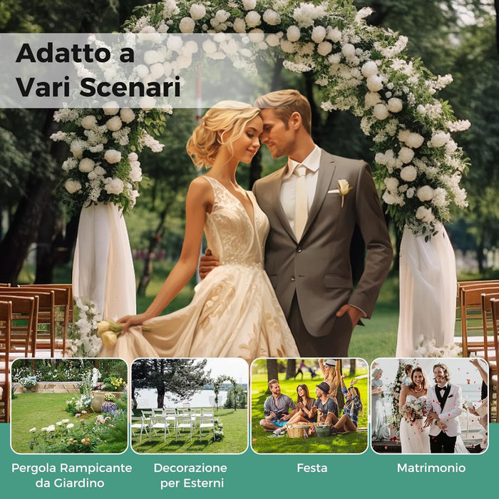 Arco da Giardino per Rampicanti, Arco da Giardino Supporto per Rose in Metallo Zincato Resistente, Arco Decorativo a Cupola per Feste e Ceremonie, 143 x 40 x 234 cm, Nero