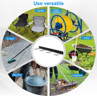 Organizzatore Garage, Organizzatore di Attrezzi da Giardino in Metallo con 8 Ganci, Capacità di Carico di 150 kg