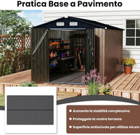 Tappeto per Pavimento in Plastica per Capanno degli Attrezzi, 343 x 215 cm, Tappeto Antiscivolo con Strisce Rinforzate, Parti Etichettate per Montaggio Facile, Base per Terrazza e Giardino