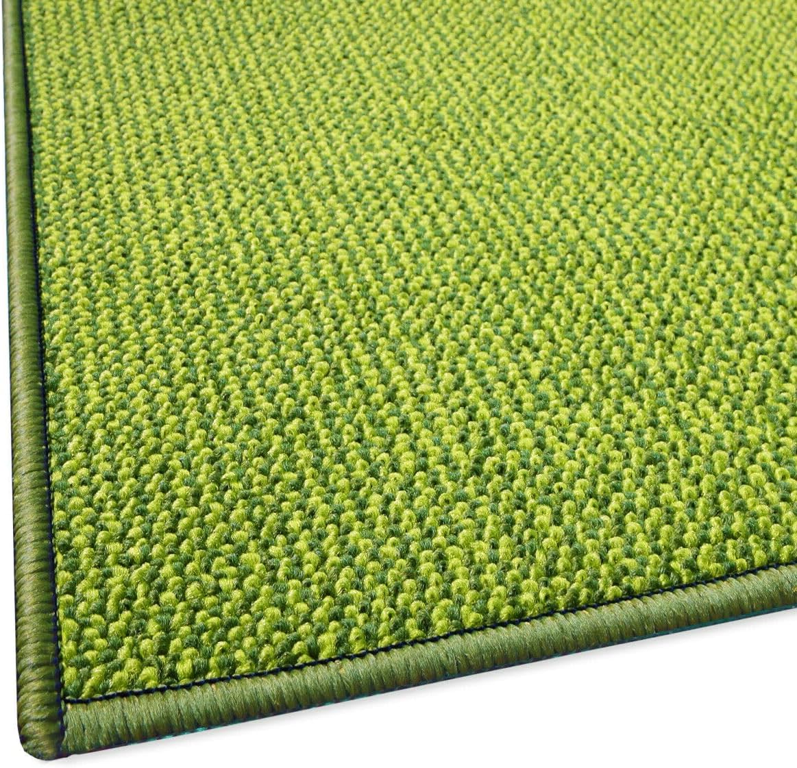 Tappeto Cucina 57x270 cm Tessitura Piatta Antiscivolo Multiuso Corsia Corridoio Made In Italy Verde