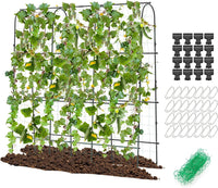 Traliccio per Piante Rampicanti ad Arco 179 x 180 cm, Trellis Alto a Forma di U per Cetrioli da Letto Rialzato con Rete, Supporto per Piante all'Aperto per Frutta e Fiori