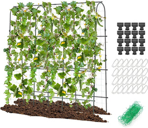 Traliccio per Piante Rampicanti ad Arco 179 x 180 cm, Trellis Alto a Forma di U per Cetrioli da Letto Rialzato con Rete, Supporto per Piante all'Aperto per Frutta e Fiori