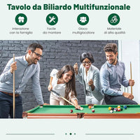 Set Tavolo da Biliardo Pieghevole, Tavolo da Gioco Biliardo Portatile con Livellatori Regolabili per Piedi, 2 Stecche 2 Gessi 16 Palline Spazzola, per Giochi in Famiglia Bar, 138x67x79,5 cm