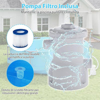 Piscina Fuori Terra 300 x 300 x 76 cm, Piscina Rotonda da Esterno con Struttura Metallica e Pompa Filtro, Capacità 4383 L, da Giardino per Adulti (3 m x 76 cm)