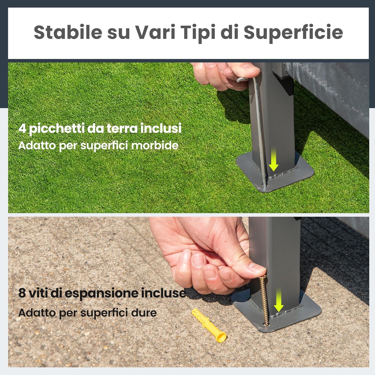 Gazebo da Esterno 245 x 245 x 243 cm, Set da Bar 3 Pezzi con Doppio Piano con 2 Sgabelli, Tavolo in Vetro Temperato e 2 Sedie, Tenda Impermeabile per Feste, BBQ in Giardino e Cortile