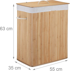 Cesto portabiancheria cesto 2 scomparti con sacco 95 litri bambù natura 13_0001904_4