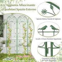 Grigliati per Rampicanti 220 x 50 CM, Set di 2 Tralicci di Metallo Antiruggine per Piante Rampicanti, Rose e Verdure, Decorazione Esterna per Giardino, Cortile e Patio (Verde)