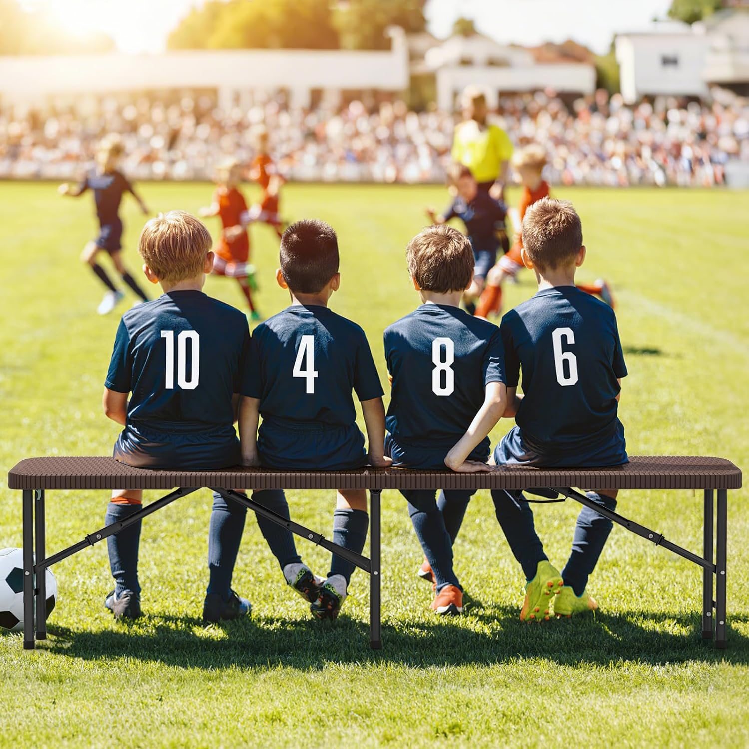 Panca da Giardino 180 cm, Panca Pieghevole da Picnic in HDPE, per Giardino Campeggio Festa, Portata 600 kg (Panca)