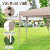 Gazebo Pop-Up Pieghevole 4 x 3,5 m, Gazebo da Giardino Impermeabile, Regolabile in Altezza, Tenda da Giardino con Borsa di Trasporto, per Campeggio e Feste