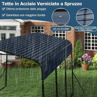 Tenda da Garage 440 x 300 cm, Tettoia per Auto in Metallo con Base Rinforzata e 4 Gambe Inclinate Aiiunte, Gazebo da Esterno per SUV, Feste e Barbecue
