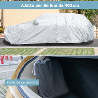 Copertura Auto con Porta a Zip, Serratura, Copertura per Auto con Strisce Riflettenti, Copertura Universale per Esterni per Auto (492 X 191 X 154 cm)