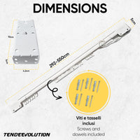 Bastone Binario Riloga Zineffa Scorritenda Estensibile in alluminio laccato bianco alta qualità, estesensibile da 292 a 550 cm