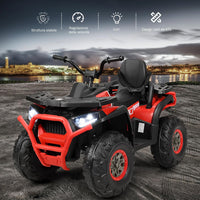 12 V Quad Elettrico per Bambini, Auto Elettrica Cavalcabile con Luci LED e Musica, Velocità fino a 8 km/h, per Bambini 3+ anni (Rosso)