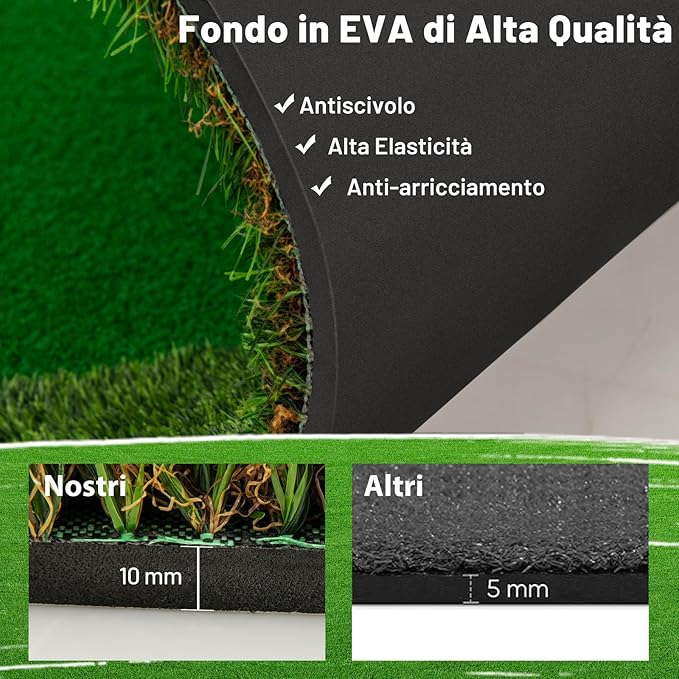 Putting Green, Tappetino da Interno per Putting con 3 Buchi e Palline da Golf, Tappetino da Golf per Casa, Ufficio, Giardino e Patio, 300 cm x 150 cm