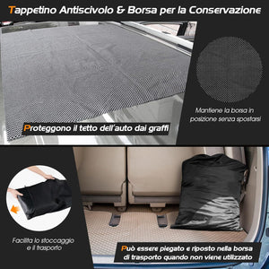 Borsa da Tetto per Auto, 600L PVC Box da Tetto Auto Universale Impermeabile, Sacca da Tetto di Vettura con Tappetino Antiscivolo, 10 Cinghie Rinforzate e 6 Ganci Porta (Modello 3)