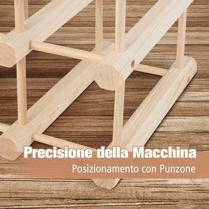 Portabottiglie per Vino in Legno, Scaffale per Vino 36 Bottiglie con Struttura Stabile in Legno Massello, Scaffale Espositivo per Vino a 5 Livelli, 44,5x24x86 cm