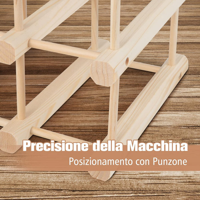 Portabottiglie per Vino in Legno, Scaffale per Vino 36 Bottiglie con Struttura Stabile in Legno Massello, Scaffale Espositivo per Vino a 5 Livelli, 44,5x24x86 cm