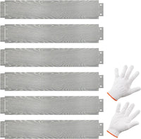 Bordatura da Giardino 6 M, Set di 6 Bordi per Aiola 110 x 20 cm in Metallo Zincato con un Paio di Guanti, Recinzione Flessibile e Forma Regolabile