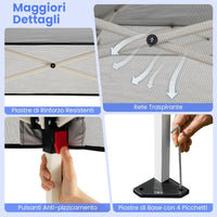 Gazebo Pop-up da Esterno 182 x 182 cm, Gazebo Pieghevole con 1 Parete Laterale, Gambe Inclinabili Regolabili e 4 Picchetti, Tendone Impermeabile per Feste, Campeggio e Picnic (Grigio)