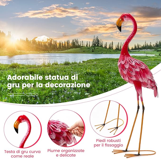 Statue da Giardino in Metallo, Set di 2 Sculture da Esterno ed Interno, Ideale per Casa, Patio, Prato e Cortile (Modello 1)