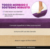 Trave Ginnastica Artistica per Casa 210/240 cm, Trave Pieghevole per Bambini con Maniglia, Base in Legno e Fondo Antiscivolo, Trave di Equilibrio da Pavimento