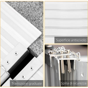 RAMPA X SEDIA A ROTELLE IN LEGA DI ALLUMINIO ANTISCIVOLO 272KG 183x72x5cm HOMCOM
