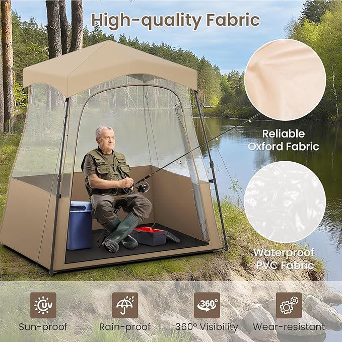 Tenda sportiva, tenda trasparente con visuale libera, telaio robusto e borsa per il trasporto, tenda da campeggio per esterni, tenda a bolla pop-up per guardare gli sport, fare il tifo, campeggiare (160 x 160 x 175 cm)