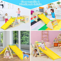 5 in 1 Set da Arrampicata per Bambini, Set Attrezzature da Gioco al Coperto con 2 Triangoli 1 Cubo e 2 Scivoli, per Scivolare e Arrampicarsi, Scala Giochi Arrampicata per Bambini 1+ Anni
