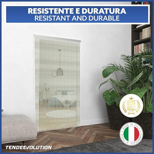 Tenda Antimosche in Cordoncino Grigio | Largh. 0,80m x Alt. 2,60m | Protezione Insetti, Porta, Esterno, Interno