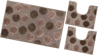 Tappeto Bagno Set 3 Pz Soffice Antiscivolo Shaggy 3D Moderno Assorbente Marrone