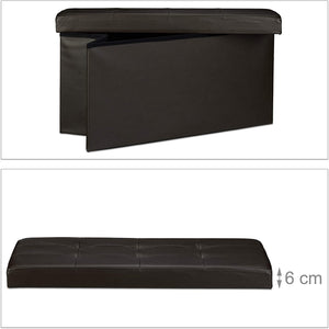 Sgabello pieghevole sintetico pouf pieghevole 76 cm marrone 13_0002808