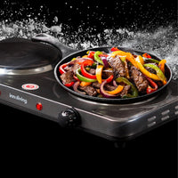 Innoliving Piastra Elettrica Doppia INN-748 con Diametro Piastre 15,5cm, 5 Livelli di Regolazione Temperatura