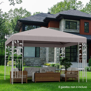 Copertura per Gazebo, Tetto Ricambio per Gazebo, Tetto del Padiglione 3x3 m (Grigio)