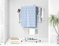 Stendino Verticale Salvaspazio - RATTANTREE - 4 Livelli Stendibiancheria Allungabile con Ruote, Acciaio Inossidabile Stendino da Balcone Esterno, Stendipanni per Interno, Bianca