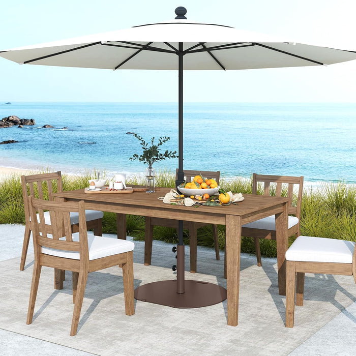 Base per Ombrellone in Metallo 23 kg, Supporto Rotondo con 2 Manopole di Serraggio, Ruote e Manico, Supporto per Ombrellone da Mercato Resistente per Giardino, Cortile, Piscina