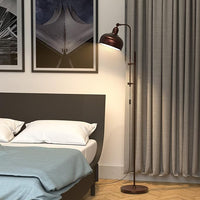Lampada da Terra, Lampada a Stelo con Altezza e Paralume Regolabili, Finitura in Bronzo e Struttura in Metallo, Ideale per Soggiorno, Camera da Letto e Ufficio