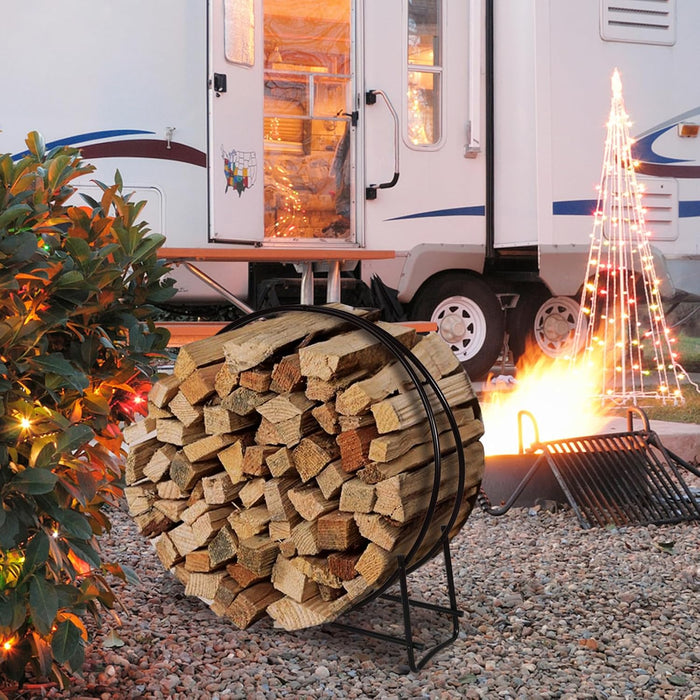 Portalegna da Interno ed Esterno, Porta Legna per Camino in Acciaio Resistente, Portalegna da Ardere per Caminetto e Braciere, Portata 200 kg
