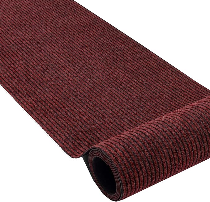 Tappeto Zerbino Rosso Antiscivolo, Altezza 1M - Vendita al Metro, Resistente, Interno/Esterno, Camper, Barche